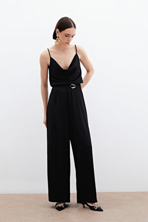 Sateen Kadın Kemer Detaylı Pantolon 1794-5044