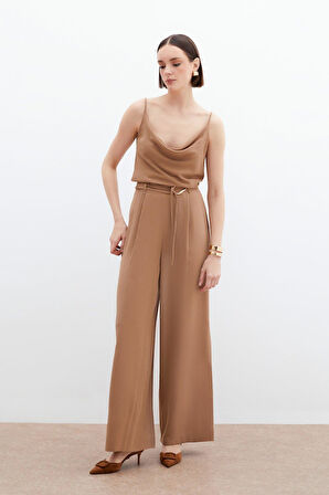 Sateen Kadın Kemer Detaylı Pantolon 1794-5044
