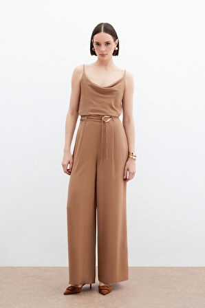 Sateen Kadın Kemer Detaylı Pantolon 1794-5044