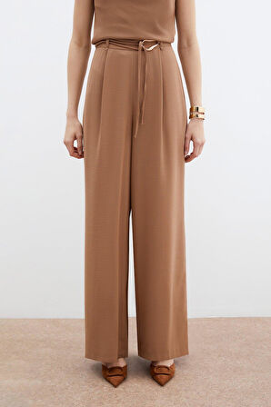 Sateen Kadın Kemer Detaylı Pantolon 1794-5044