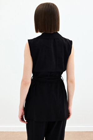 Sateen Kadın Kuşaklı Model Yelek 1804-6037