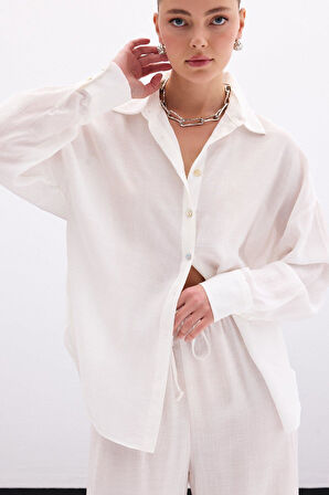 Sateen Kadın Salaş Gömlek 1810-2154