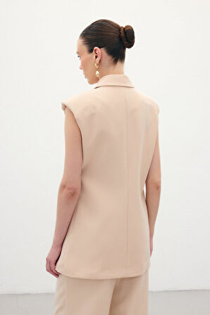 Sateen Kadın Yandan Detaylı Yelek 1665-6506