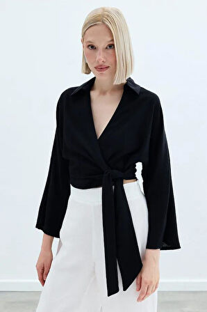 Sateen Kadın Keten Bluz 1822-1220