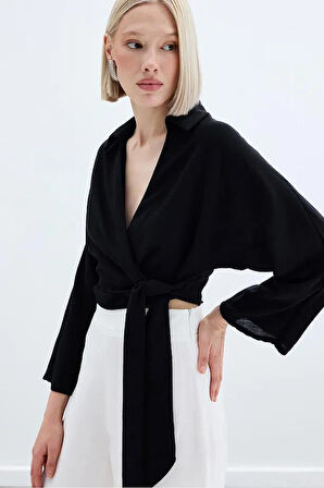 Sateen Kadın Keten Bluz 1822-1220