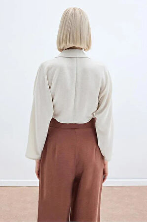 Sateen Kadın Keten Bluz 1822-1220