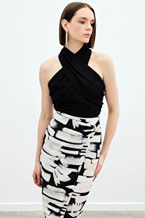 Sateen Kadın Keten Crop 1823-1221