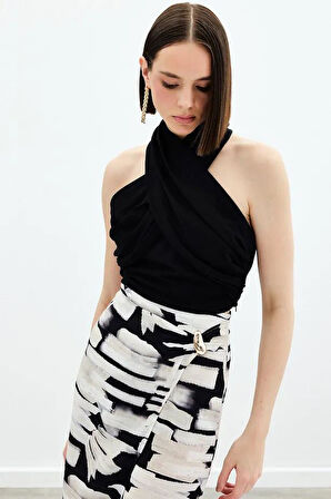 Sateen Kadın Keten Crop 1823-1221