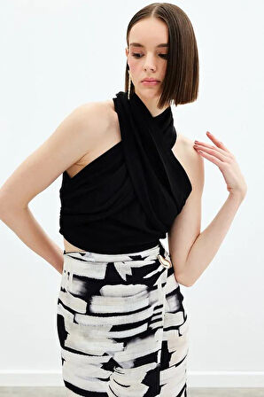 Sateen Kadın Keten Crop 1823-1221