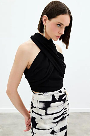 Sateen Kadın Keten Crop 1823-1221