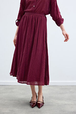 Sateen Kadın Kloş Etek 1840-4089