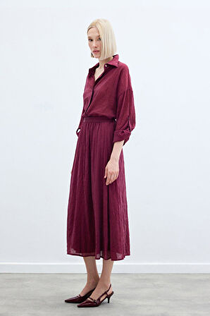 Sateen Kadın Kloş Etek 1840-4089