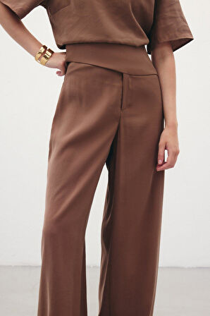 Sateen Kadın Kumaş Pantolon 1848-5057