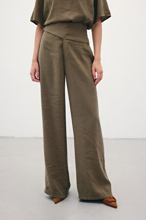 Sateen Kadın Kumaş Pantolon 1848-5057