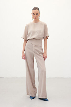 Sateen Kadın Kumaş Pantolon 1848-5057