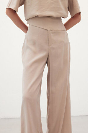 Sateen Kadın Kumaş Pantolon 1848-5057