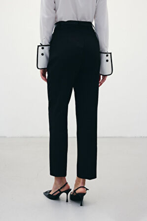 Sateen Kadın Kemerli Pantolon 1860-5066