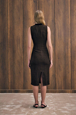 Sateen Kadın Fulorlı Tüvit Elbise 1551-3503