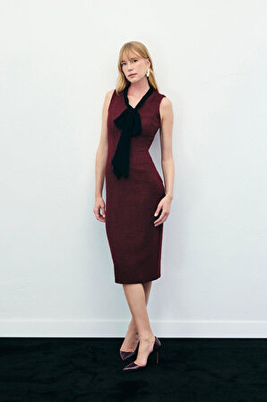 Sateen Kadın Fulorlı Tüvit Elbise 1551-3503