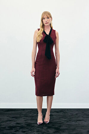 Sateen Kadın Fulorlı Tüvit Elbise 1551-3503