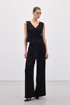 Sateen Kadın Jakarlı Yelek 1894-6600