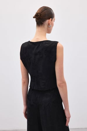Sateen Kadın Jakarlı Yelek 1894-6600