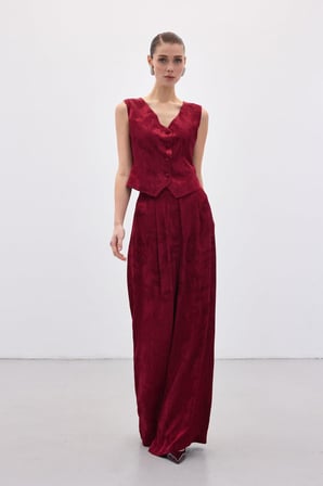 Sateen Kadın Jakarlı Yelek 1894-6600