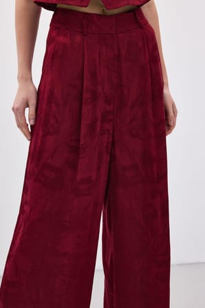 Sateen Kadın Jakarlı Bol Pantolon 1897-5548