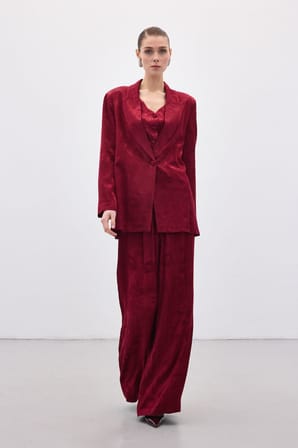 Sateen Kadın Jakarlı Bol Pantolon 1897-5548