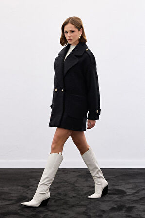 Sateen Kadın Buklet Kaban 1898-6602