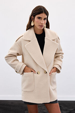 Sateen Kadın Buklet Kaban 1898-6602