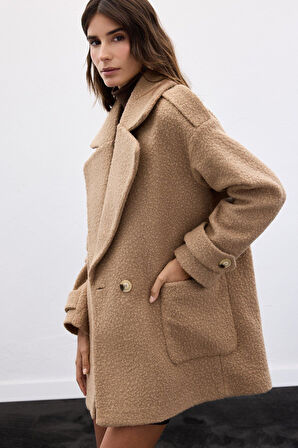 Sateen Kadın Buklet Kaban 1898-6602