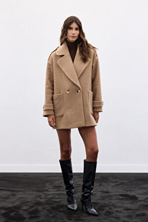 Sateen Kadın Buklet Kaban 1898-6602