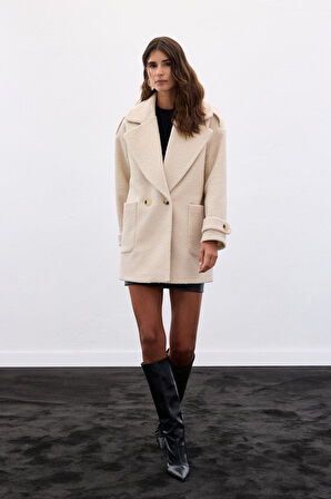 Sateen Kadın Buklet Kaban 1898-6602