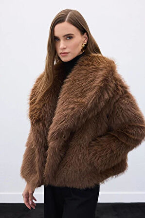 Sateen Kadın Lolita Yakalı Kürk 101-1001