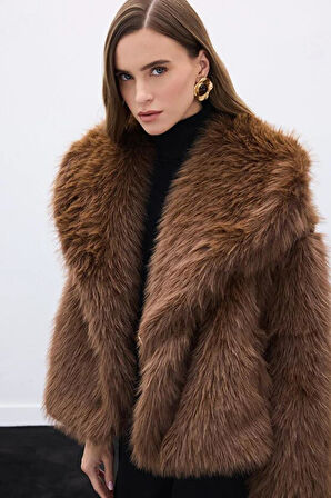 Sateen Kadın Lolita Yakalı Kürk 101-1001