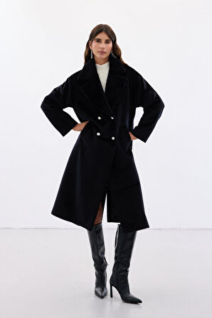 Sateen Kadın Kaşe Kaban 1921-6610