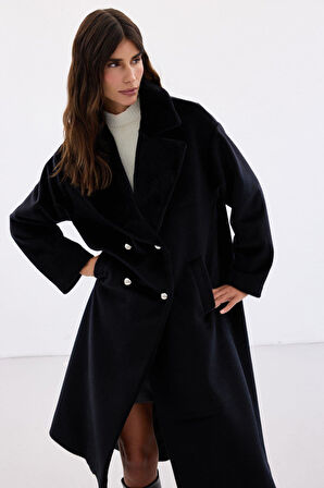 Sateen Kadın Kaşe Kaban 1921-6610