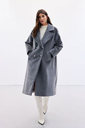 Sateen Kadın Kaşe Kaban 1921-6610