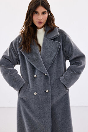 Sateen Kadın Kaşe Kaban 1921-6610