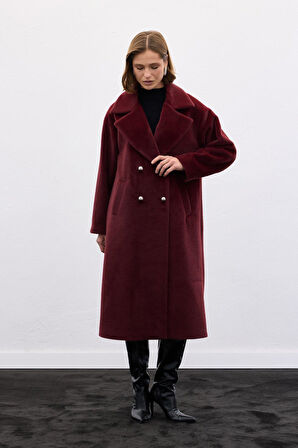 Sateen Kadın Kaşe Kaban 1921-6610