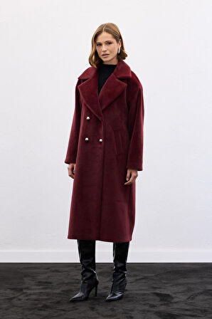 Sateen Kadın Kaşe Kaban 1921-6610