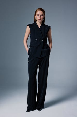 Sateen Kadın Anna Çizgili Pantolon 2108-5085
