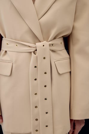 Sateen Kadın Serana Kuşak Detaylı Ceket 2130-6061