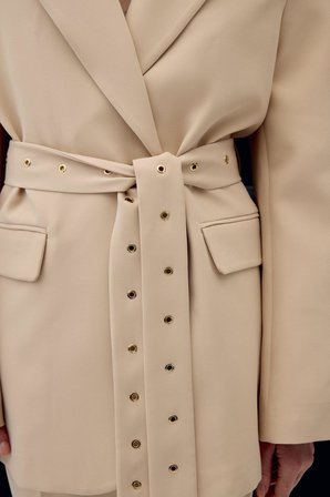Sateen Kadın Serana Kuşak Detaylı Ceket 2130-6061