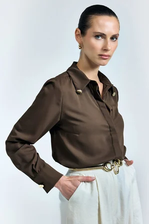 Sateen Kadın Lucy Gömlek 1960-2177