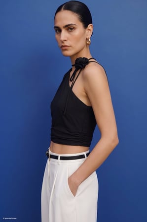 Sateen Kadın Çiçek Detaylı Bluz 2200-1305