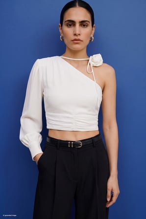 Sateen Kadın Çiçek Detaylı Bluz 2200-1305