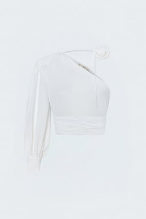 Sateen Kadın Çiçek Detaylı Bluz 2200-1305