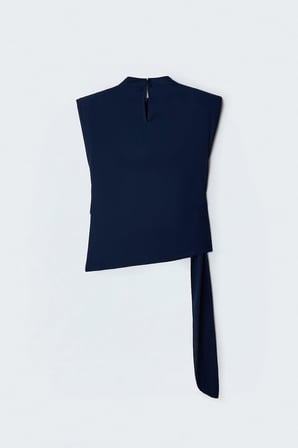 Sateen Kadın Kuşak Detaylı Aksesuarlı Bluz 2214-1310